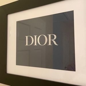 Dior* repurposed in frame. Beautiful dark blue on black frame nwot